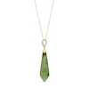 Thumbnail Image 1 of Jade and 1/15 CT. T.W. Diamond Obelisk Teardrop Pendant in 14K Gold