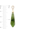 Thumbnail Image 2 of Jade and 1/8 CT. T.W. Diamond Obelisk Teardrop Earrings in 14K Gold