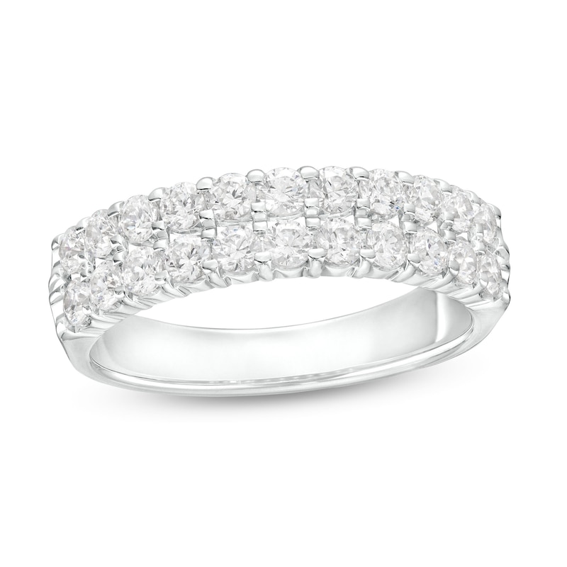 Main Image 1 of 1 CT. T.W. Certified Lab-Created Diamond Double Row Anniversary Band in 14K White Gold (F/VS2)