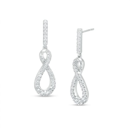 5/8 CT. T.W. Certified Lab-Created Diamond Graduated Infinity Loop Drop Earrings in 14K White Gold (F/SI2)