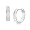 Thumbnail Image 1 of Men's 1/4 CT. T.W. Diamond Huggie Hoop Earrings in 10K White Gold