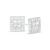 Thumbnail Image 0 of Men's 1/2 CT. T.W. Square-Shaped Multi-Diamond Stud Earrings in 14K White Gold