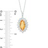 Thumbnail Image 3 of Marquise Madeira Citrine and White Lab-Created Sapphire Frame Pendant in Sterling Silver