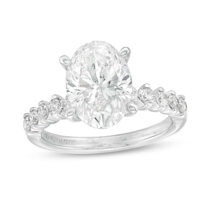 Main Image 1 of TRUE Lab-Created Diamonds by Vera Wang Love 3-1/2 CT. T.W. Oval-Shaped Engagement Ring in 14K White Gold (F/VS2)