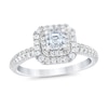 Thumbnail Image 1 of Royal Asscher® 1 CT. T.W. Diamond Double Frame Engagement Ring in 14K White Gold