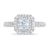 Thumbnail Image 3 of Royal Asscher® 1 CT. T.W. Diamond Double Frame Engagement Ring in 14K White Gold