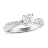 Thumbnail Image 0 of Royal Asscher® 1-1/5 CT. T.W. Diamond Twist Shank Engagement Ring in 14K White Gold