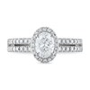 Thumbnail Image 1 of Royal Asscher® 1-1/5 CT. T.W. Oval Diamond Frame Engagement Ring in 14K White Gold