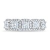 Thumbnail Image 3 of Royal Asscher® 1-1/2 CT. T.W. Diamond Frame Five Stone Anniversary Band in 14K White Gold