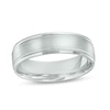 Thumbnail Image 0 of Men's 6.0mm Brushed Center Wedding Band in Platinum - Size 10