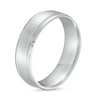 Thumbnail Image 2 of Men's 6.0mm Brushed Center Wedding Band in Platinum - Size 10