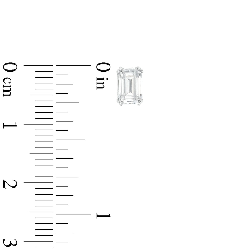 Main Image 2 of 1 CT. T.W. Certified Emerald-Cut Lab-Created Diamond Solitaire Stud Earrings in 14K White Gold (F/SI2)