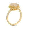 Thumbnail Image 3 of EFFY™ Collection Oval Opal and 1/8 CT. T.W. Diamond Frame Ring in 14K Gold