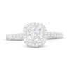 Thumbnail Image 4 of 1-1/3 CT. T.W. Certified Princess-Cut Lab-Created Diamond Cushion-Shaped Frame Engagement Ring in 14K White Gold (F/VS2)