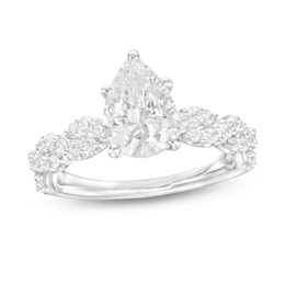 2 CT. T.W. Certified Pear-Shaped Lab-Created Diamond Twist Shank Engagement Ring in 14K White Gold (F/VS2)