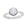 Thumbnail Image 1 of Vera Wang Love Collection 3/4 CT. T.W. Diamond and Blue Sapphire Double Frame Engagement Ring in 14K White Gold