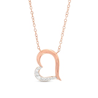 Rose Gold and Diamond Double Heart Necklace, 1ctw (only $795)