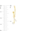 Thumbnail Image 2 of 1/8 CT. T.W. Diamond Eighth Note Open Hoop Drop Earrings in Sterling Silver with 18K Gold Plate