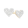 Thumbnail Image 1 of 1/8 CT. T.W. Diamond Heart Cluster Stud Earrings in 10K Gold