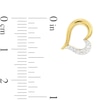 Thumbnail Image 3 of 1/8 CT. T.W. Diamond Heart Stud Earrings in Sterling Silver with 18K Gold Plate