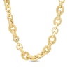 Thumbnail Image 1 of Italian Gold 2.0mm Diamond-Cut Glitter Link Chain Alternating Necklace in Hollow 14K Gold - 18&quot;