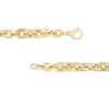 Thumbnail Image 3 of Italian Gold 2.0mm Diamond-Cut Glitter Link Chain Alternating Necklace in Hollow 14K Gold - 18&quot;