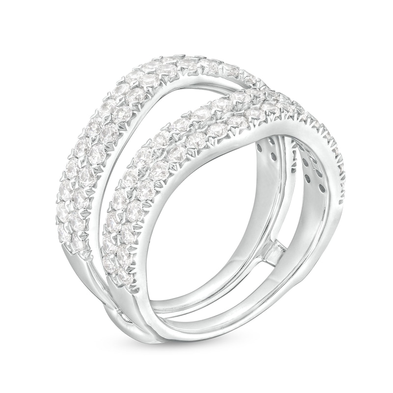 1-1/2 CT. T.W. Certified Lab-Created Diamond Contour Double Row Solitaire Enhancer in 14K White Gold (F/VS2)