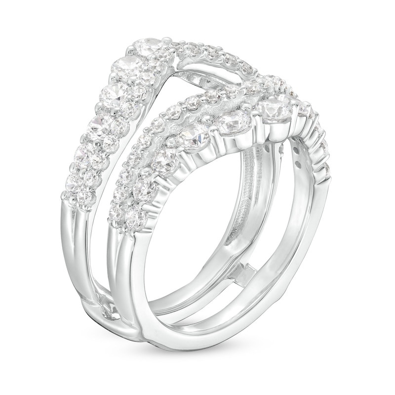 Main Image 2 of 2 CT. CT. T.W. Certified Lab-Created Diamond Contour Double Row Solitaire Enhancer in 14K White Gold (F/VS2)