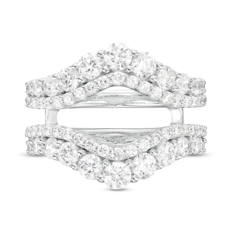 Main Image 3 of 2 CT. CT. T.W. Certified Lab-Created Diamond Contour Double Row Solitaire Enhancer in 14K White Gold (F/VS2)