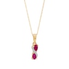 Thumbnail Image 1 of Pear-Shaped Ruby and Diamond Accent Swirl Two Stone Pendant in 10K Gold