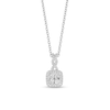 Thumbnail Image 1 of Enchanted Disney Cinderella 1/3 CT. T.W. Quad Princess-Cut Diamond Frame Twist Bail Pendant in Sterling Silver – 19&quot;