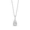 Thumbnail Image 1 of Enchanted Disney Cinderella 1/3 CT. T.W. Quad Princess-Cut Diamond Frame Pendant in Sterling Silver – 19&quot;