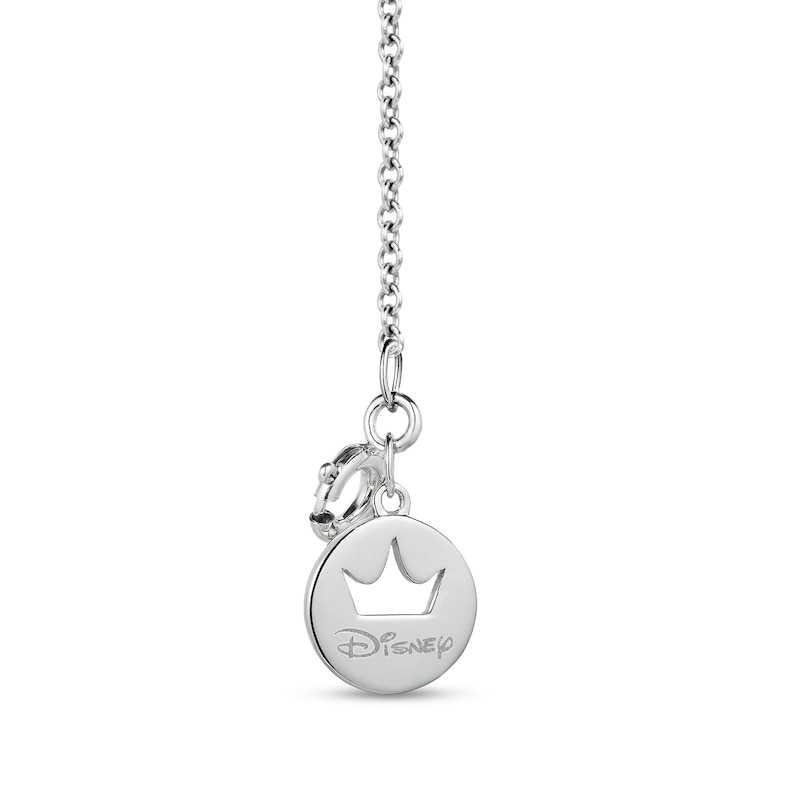 Main Image 2 of Enchanted Disney Cinderella 1/3 CT. T.W. Quad Princess-Cut Diamond Frame Pendant in Sterling Silver – 19&quot;