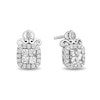 Thumbnail Image 1 of Enchanted Disney Cinderella 3/8 CT. T.W. Quad Princess-Cut Diamond Frame Stud Earrings in Sterling Silver