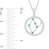 Thumbnail Image 3 of Lab-Created Emerald and White Lab-Created Sapphire Virgo Circle Outline Pendant in Sterling Silver