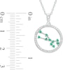 Thumbnail Image 3 of Lab-Created Emerald and White Lab-Created Sapphire Taurus Circle Outline Pendant in Sterling Silver