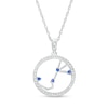 Thumbnail Image 1 of Blue and White Lab-Created Sapphire Scorpio Circle Outline Pendant in Sterling Silver