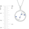 Thumbnail Image 3 of Blue and White Lab-Created Sapphire Scorpio Circle Outline Pendant in Sterling Silver