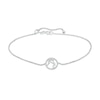 Thumbnail Image 1 of White Lab-Created Sapphire Libra Constellation Anklet in Sterling Silver - 10&quot;