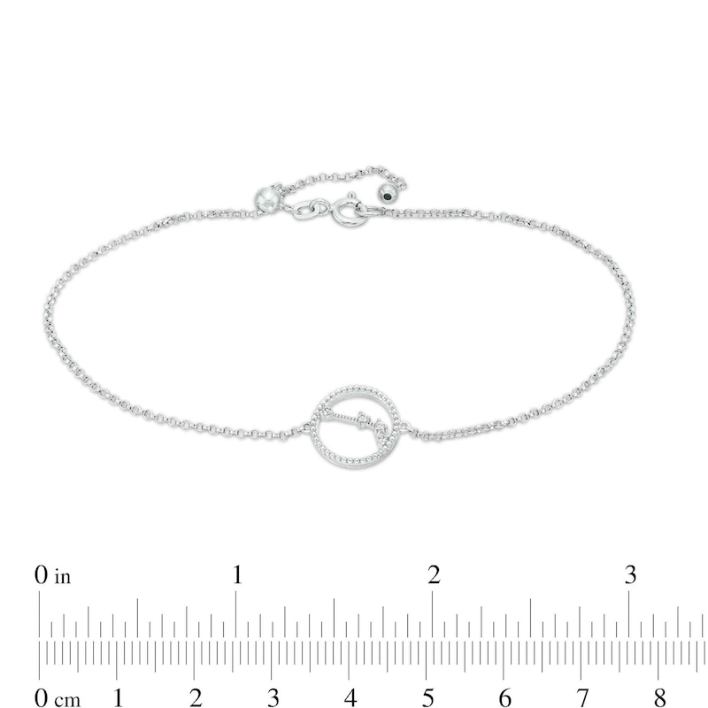 Main Image 3 of White Lab-Created Sapphire Aries Constellation Anklet in Sterling Silver - 10&quot;