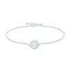 Thumbnail Image 1 of White Lab-Created Sapphire Gemini Constellation Anklet in Sterling Silver - 10&quot;