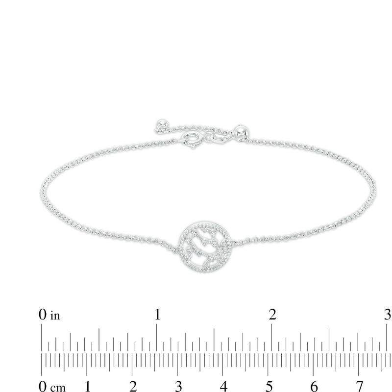 Main Image 3 of White Lab-Created Sapphire Gemini Constellation Anklet in Sterling Silver - 10&quot;