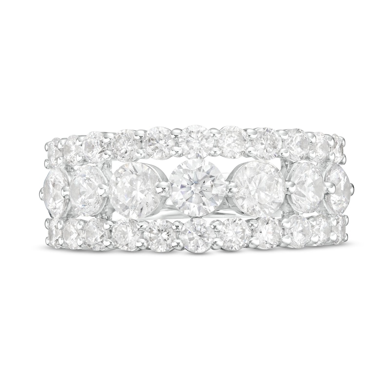 Main Image 4 of 2-1/2 CT. T.W. Certified Lab-Created Diamond Triple Row Anniversary Band in 14K White Gold (F/VS2)