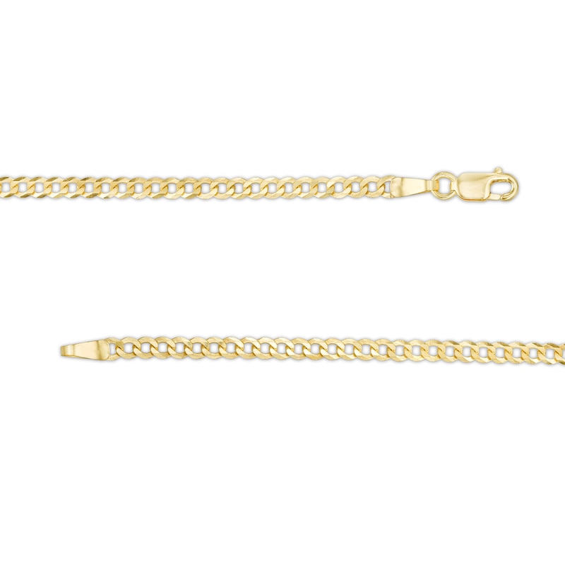 Main Image 3 of 2.7mm Curb Chain Bracelet in Solid 14K Gold - 7.5&quot;