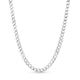 4.3mm Diamond-Cut Curb Chain Necklace in Solid Sterling Silver  - 18&quot;