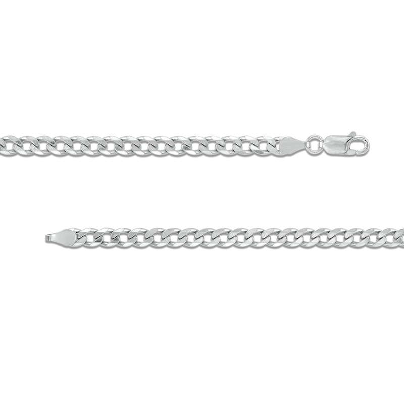 4.3mm Diamond-Cut Curb Chain Bracelet in Solid Sterling Silver  - 7.5"
