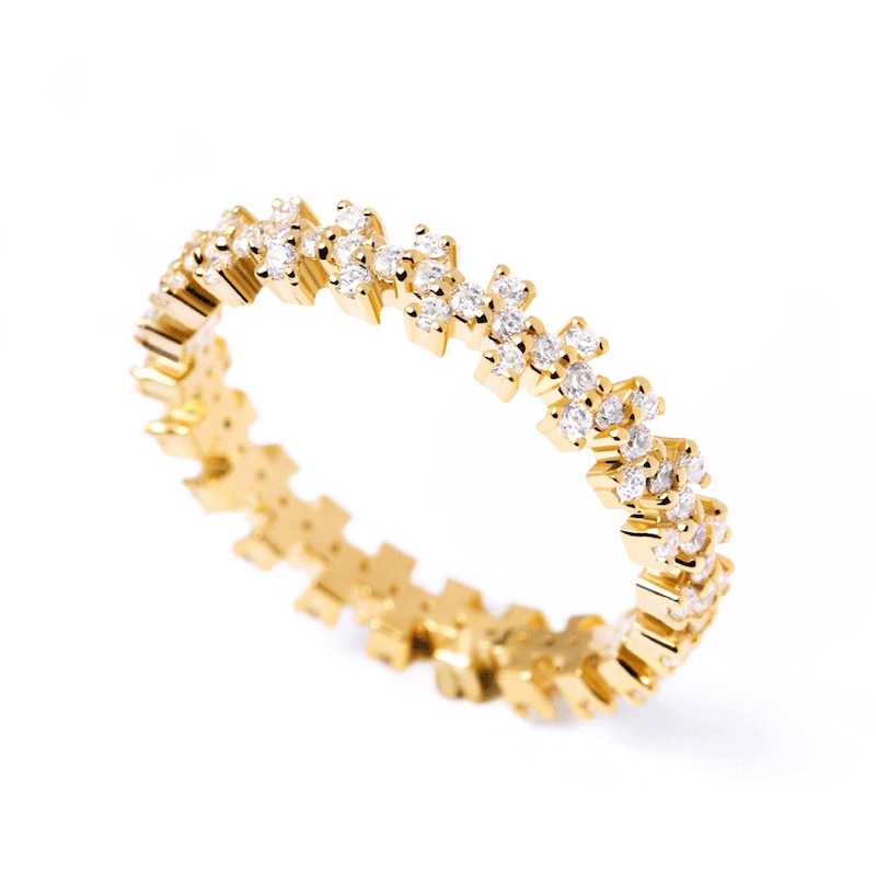 Main Image 1 of 5/8 CT. T.W. Lab-Created Diamond Scatter Eternity Band in 14K Gold - Size 6.75