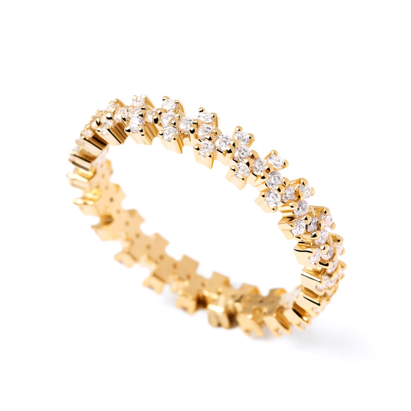 Main Image 3 of 5/8 CT. T.W. Lab-Created Diamond Scatter Eternity Band in 14K Gold - Size 6.75