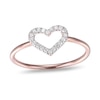 Thumbnail Image 0 of 1/10 CT. T.W. Diamond Heart Outline Ring in Sterling Silver with 18K Rose Gold Plate