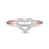 Thumbnail Image 2 of 1/10 CT. T.W. Diamond Heart Outline Ring in Sterling Silver with 18K Rose Gold Plate